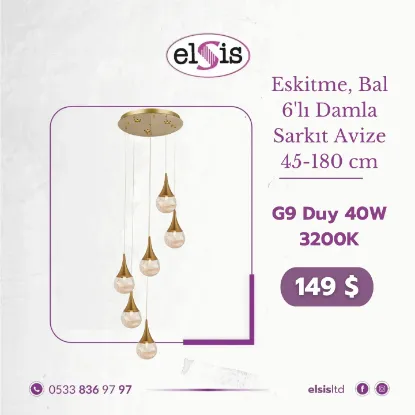 6'lı Damla Sarkıt Avize resmi