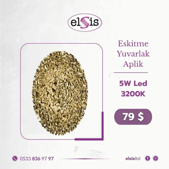Eskitme Yuvarlak Aplik resmi